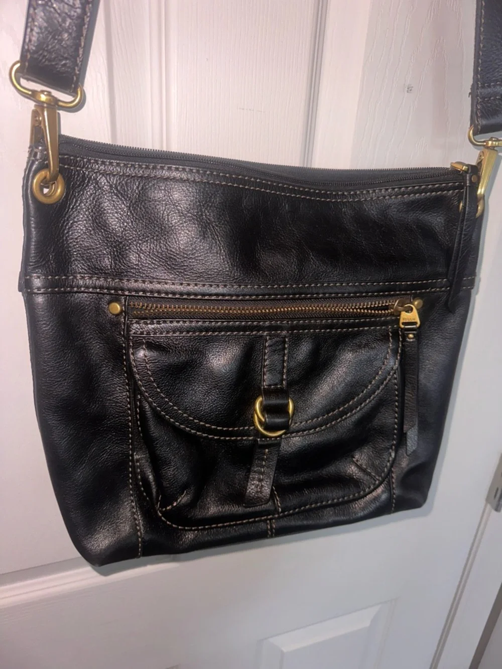 Fossil Sasha Crossbody Large Leather Satchel Y2K